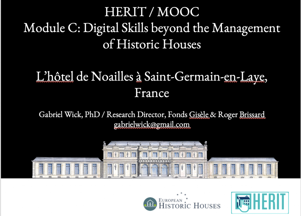 MOOC "Digital Skills Beyond the Management of Historic Houses"
