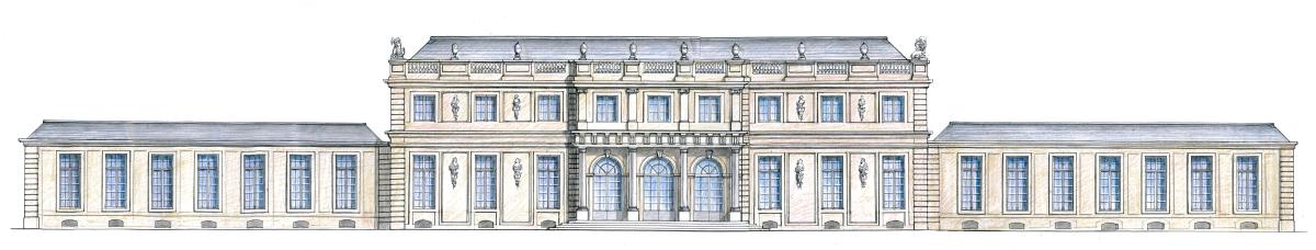 Élisabeth Reinhardt, la façade sur jardin de L'hôtel de Noailles avant 1836